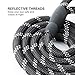 Toozey 5 FT Dog Leash, Rope Leash with Comfortable Padded Handle and Reflective Threads, Heavy Duty Braided Leash for Medium Large Dogs, Black