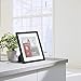 ONE WALL Tempered Glass 11x14 Picture Frames Display Pictures 8x10 or 5x7 with Mat or 11x14 Without Mat, Black Solid Wood Photo Frames for Wall and Tabletop - Mounting Hardware Included
