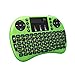 Rii i8+ Mini Wireless 2.4G Backlight Touchpad Keyboard with Mouse for PC/Mac/Android, Green (MWK08+)