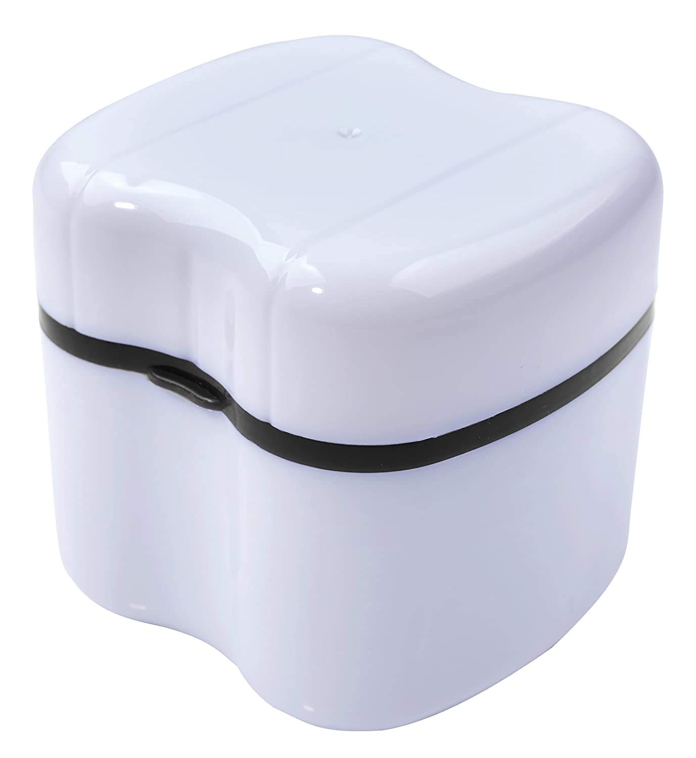 Denture Brush Retainer Case, Denture Case, Denture Cups Bath, Dentures Container with Basket Denture Holder for Travel, Mouth Guard Night Gum Retainer Container (black) : Beauty