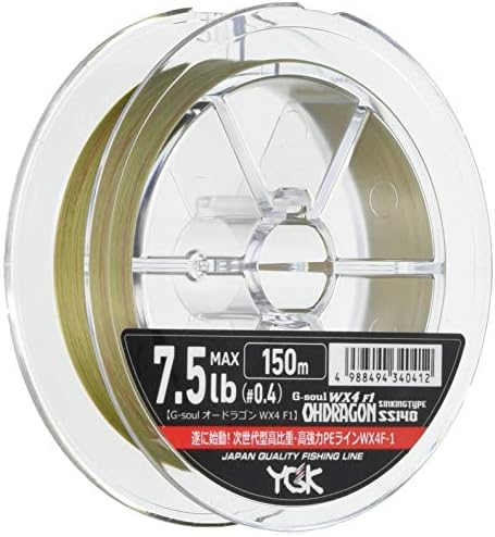 YGK YOTSUAMI Braided Line G-Soul Oh Dragon WX4F-1 SS140 150m 7.5lb Uguisu Green