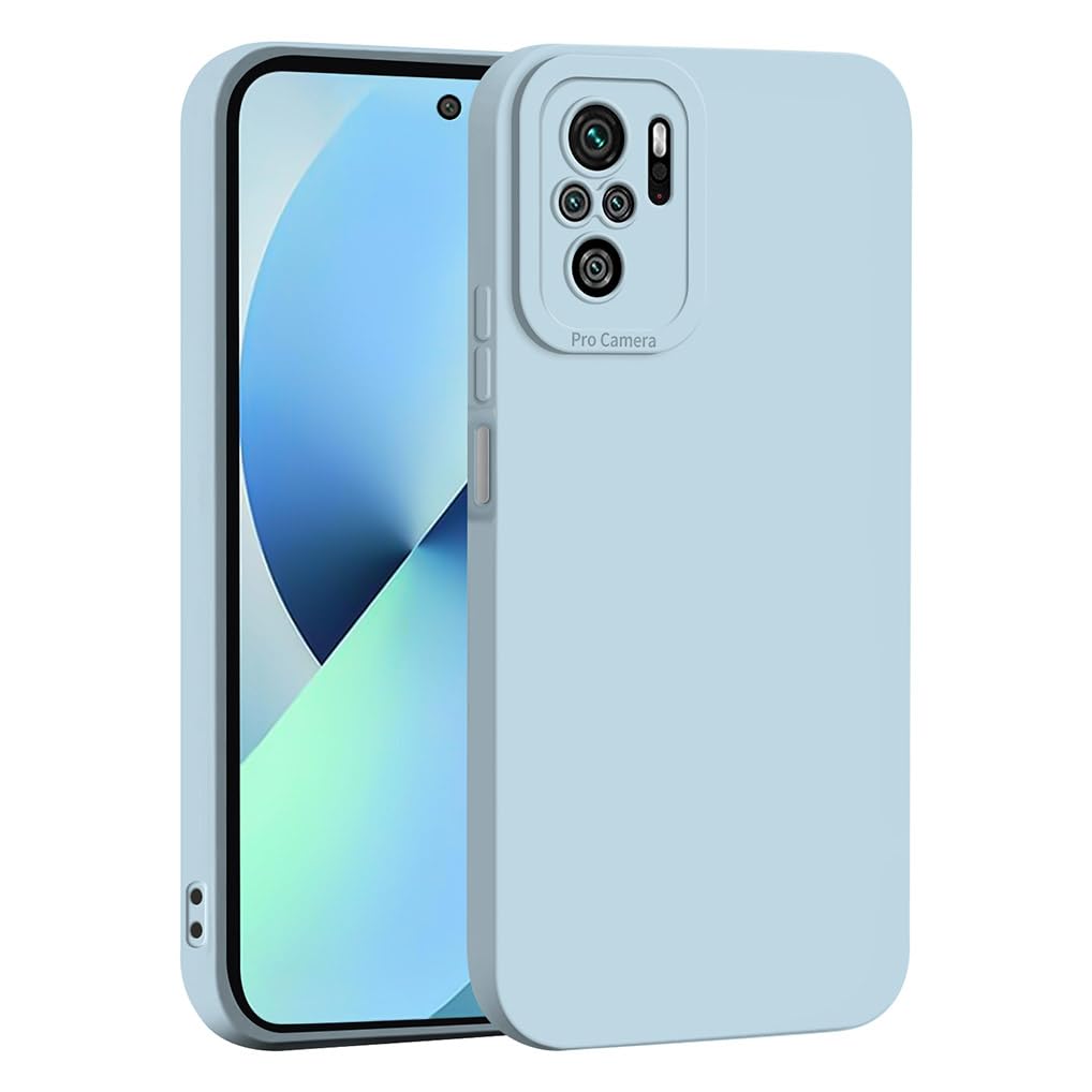 SEAHAI Case for Xiaomi Redmi Note 10 4G/Redmi Note 10S/POCO M5s, Ultra Thin Premium Soft Silicone Phone Cover with Thickened Camera Protection Design, Shockproof TPU Fashion Case Cover - Light Blue