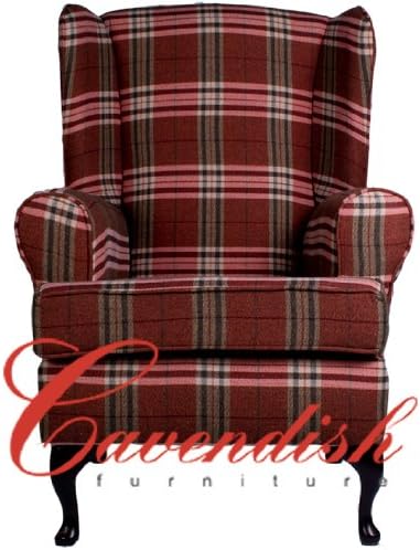 Cavendish Furniture Balmoral Deep Orthopedic Chair in Red Tartan 19" (21" Seat Height), Multi-Colour