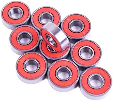 Waypower 10 PSC ABEC 9 Precision 608-9 ZZ Skateboard Longboard Bearings Red Sliver