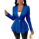 SKAYS Blazers for Women Business Casual Long Sleeve Solid Blazers & Suit Jackets Office Button Knit Cardigan