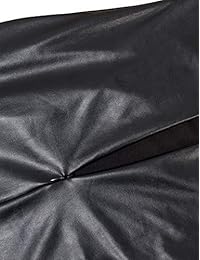 Sedrinuo - Vestido de piel sintética sin espalda para mujer, sexy, sin mangas, sin mangas, vestido corto de fiesta