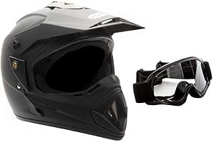 MMG Adult Motorcycle Off Road Helmet DOT - MX ATV Dirt Bike Motocross UTV - with Goggles
