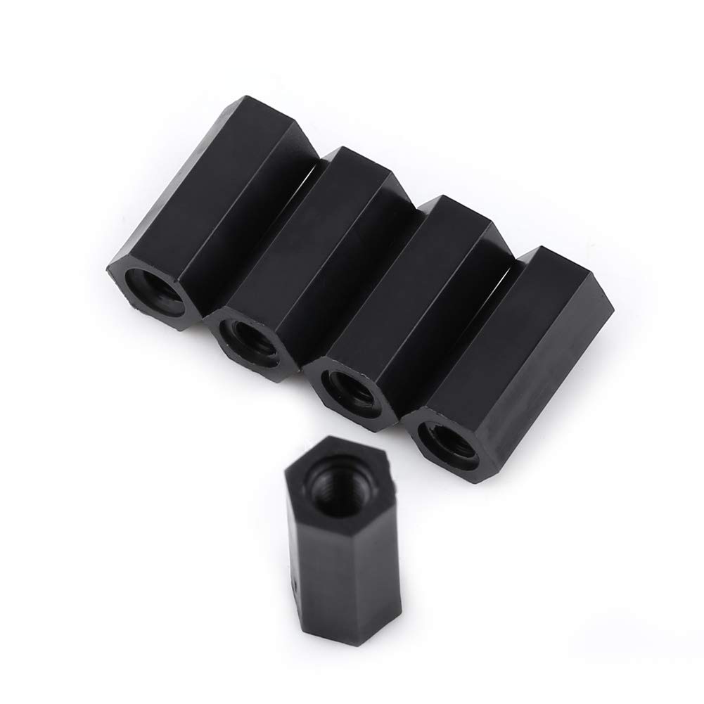 100 Pieces M3 Female Thread Nylon Hex Spacer Standoff Pillar Black (M3 * 15)