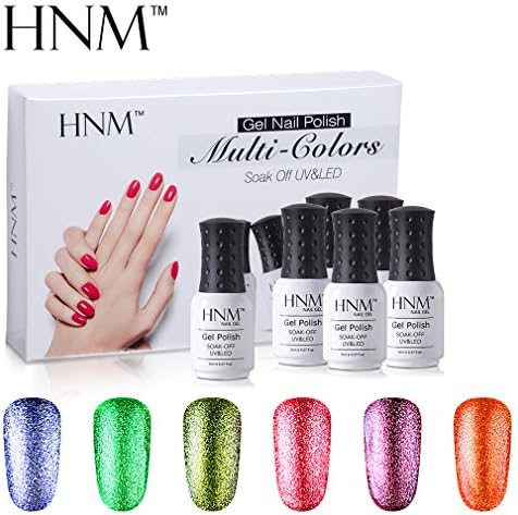 HNM Gel Polish Platinum Colour 6pcs Kit UV LED Soak Off Nail Varnish Manicure 8ml (Kit06)