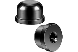 Dirvcp 2Pcs Retro Lampshade Decorative Lampshade Nuts with Double Threaded Screws, Suitable for 3/8 Inches and 1/4-27 Inches (Black)