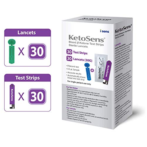 KetoSens Blood Ketone Test Strips and Lancets Ideal for The Keto Diet