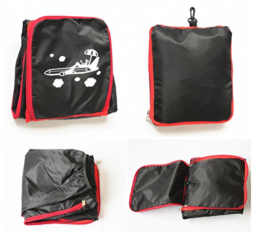A99 Golf Travel Mate III Carryon Travel Cover Hard Case Hybrid Travel Bag with TSA Lock (Black/Red) + One Protection Skin