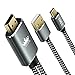 USB Type C to HDMI, KINGONE 4K@30HZ USB C to HDMI Cable (Thunderbolt 3 Compatible) for 2017/2016 MacBook Pro, iMac, Galaxy S9, Note 8, S8, ChromeBook Pixel with High-Speed Charge (6ft Braided)