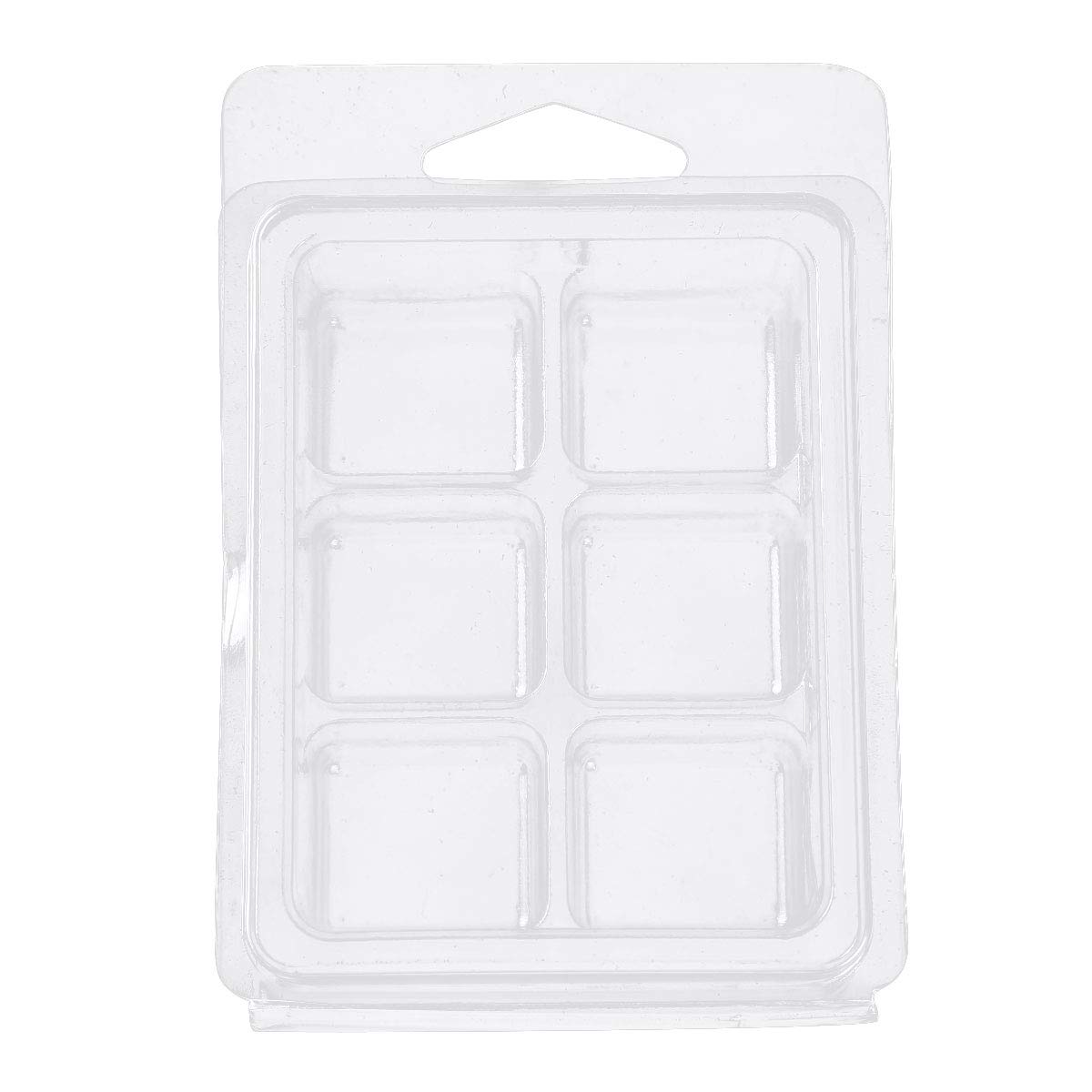 YiZYiF 20 Packs Wax Melt Molds 6 Cavity Clear Plastic Cube Tray Wax Melt Molds Clamshells Wax Melt Square Molds Clear One Size