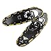 Winterial Highland 30 Inch Lightweight Aluminum Rolling Terrain Comfort Snowshoes with Adjustable Poles and Carry Bag, Black and Gold