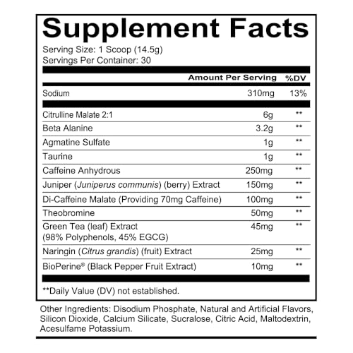 REDCON1 Total War Pre Workout Powder, Blue Lemonade - Beta Alanine + Citrulline Malate Keto Friendly Preworkout for Men & Women with 320mg of Caffeine - Fast Acting (30 Servings)