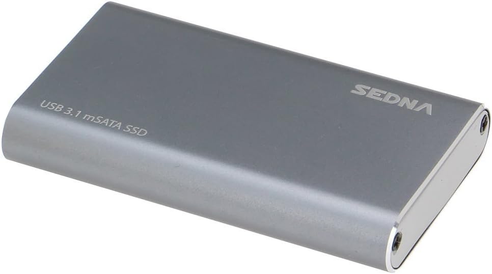SEDNA - USB3.1 (GEN II) mSATA SSD (10Gbps) External Enclosure, Space Grey Aluminium, Super slim size (SSD not included)
