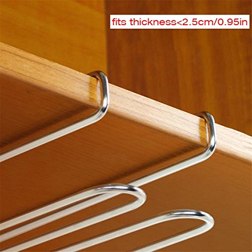 Rurah Stemware Racks Stainless Steel Wine Glass Rack Stemware Hanger Bar Home Cup Glass Holder Dinnerware Kitchen Dining - Thumbnail 4