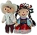 Jacq & Jürgen Rag Doll Mexican Man & Woman 2 Pack Small Toys Handcraft Traditional Costume 7'' Assorted Colors & Models Bundle Premium Materials