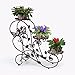 HLC 3 Tier Metal Garden Plant Stand Flower Pot Plant Holder Display Rack for Indoor Outdoor Use,Metal Flower Stand With 3 Flower Pot for Patio, Living Room,Corner Balcony and Bedroom