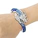 EVER FAITH Women's Austrian Crystal Cool Animal Fly Dragon Bangle Bracelet Royal Blue Silver-Tone