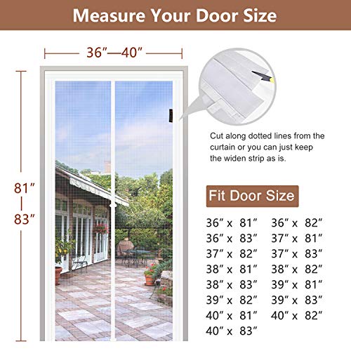 Yotache Adjustable White Screen Doors with Fit Doors Size Width