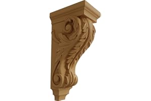 EKENA MILLWORK 5"W x 7"D x 14"H Large Acanthus Wood Corbel, Alder
