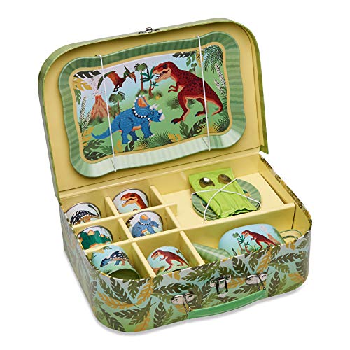 Wobbly Jelly 'Stomping Dinosaur' Metal Café Set & Carry Case Toy (14