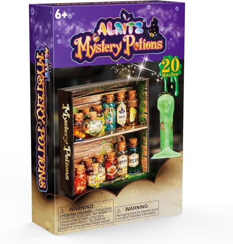Alritz Mystery Potion Kits for Kids, 20 Magic Mix Witch Potion Bottles, Happy Decorations Ornaments Pumpkin Table Craft Toys Gift for Boys Girls Age 6 7 8 9 10 11+ Indoor Outdoor Halloween Party Decor