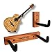 Angled Guitar Wall Hanger Display for Acoustic and Thick Body Guitars - Classic Oak