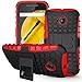 Ueokeird for Moto E 2nd Gen Case, Hybrid Dual Layer Armor Protective Case Cover with Kickstand for Motorola Moto E 2nd Generation / 2015 Release red