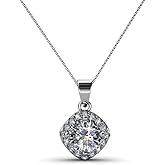 Cate & Chloe Celeste 18k White Gold Pendant Necklace with Simulated Diamond Crystals, Hypoallergenic Jewelry for Women, Gift for Her