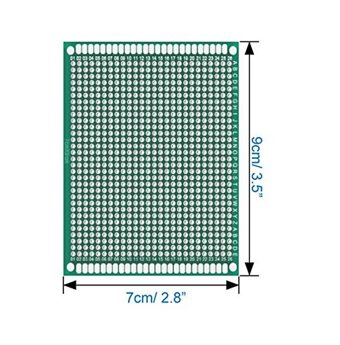 Karcy Double-Side Prototype PCB Universal Printed Circuit Board for Electronic and Soldering DIY Project 10Pcs (7x9cm)