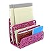 EasyPAG Carved Hollow Flower Pattern 3 in 1 Desk Organizer Set (Pink)