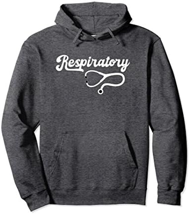 Unisex Respiratory Therapist Stethoscope Hoodie Therapy Gift Large Dark Heather