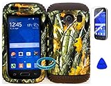 Wireless Fones TM Hybrid Impact Dual Layer Cover Case for Samsung Galaxy Ace Style S765c Straight Talk, Net10 and TracFone Leaf Branch Camo Mossy on Brown Skin (Wireless Fones TM Wrist Band, Pry Tool & Screen Protector Included)