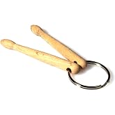 Cheerock Natural Wood Mini Drum Stick Keychain for Drummers | miniature wood design, drummer gift accessory, percussion key ring, novelty band gift, music lover keychain