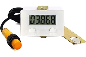 WISHRUN Digital Counter for Knitting Machine,Electronic Tally Counter, Punch Digital Totalizer, Digital Counter, LCD Gauge Forward People Door Counter LCD Digital 0-99999 Counter 5 Digit Plus UP Gauge