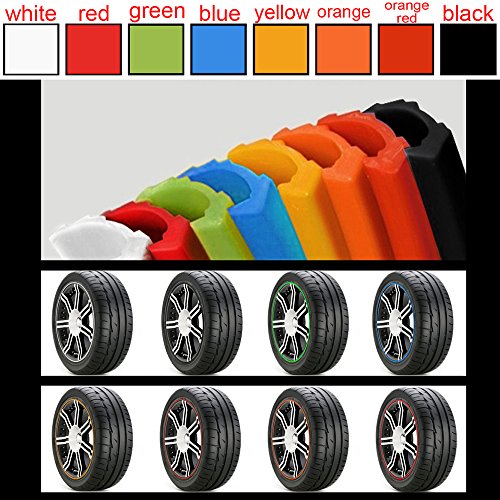 4x Yellow 21" Inch 55cm DIY Cuttable Alloy Wheel Rim Protector Tyres