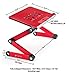 Portable Adjustable Aluminum Laptop Desk/Stand/Table Vented Notebook-MacBook-Ultra Light Weight Ergonomic TV Bed Large Lap Tray Stand Up/Sitting-Red