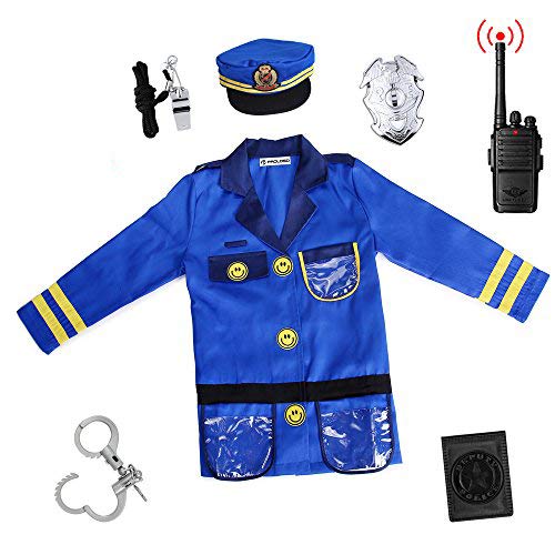 Sepco Police Officer Costume for Kids Role Play Kit with Cop Dress Up Costume Accessories, Ages 3-6 yrs Blue