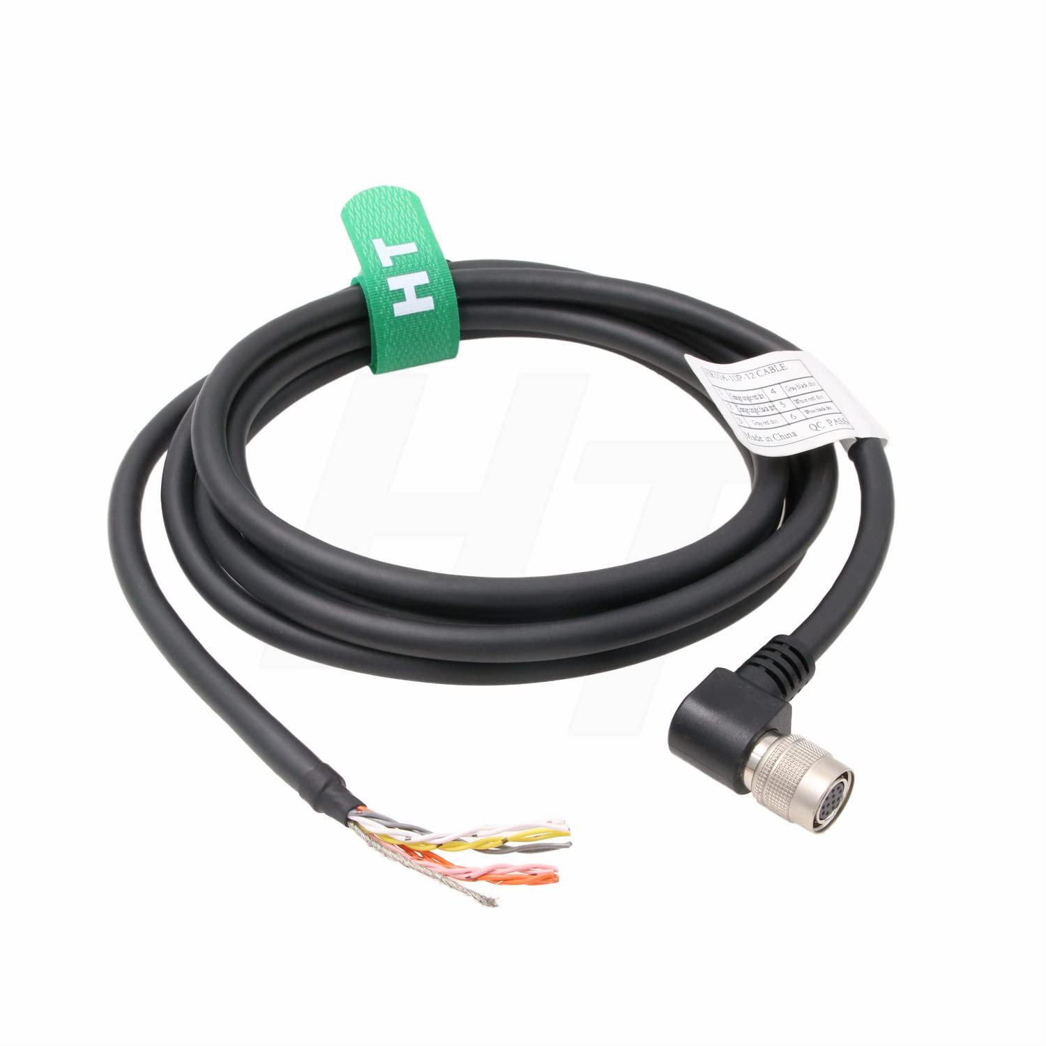 HangTon Right Angle Hirose 12 Pin Female to Bare Wire for Sony DXC XC, Basler aviator pilot scout, Allied AVT GigE, Panasonic, Hitachi, JAI, Dalsa Camera (2)