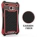 G-WACK Premium Carbon Fiber Aluminum Protective Metal Case Cover Extreme Shockproof Military Bumper Shell Case For Samsung Galaxy S7 Edge (Red/Black)