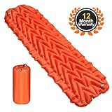 AuAg Ultralight Sleeping Pad Inflatable Lightweight Sleeping Mat with Air-Support Cells Design for Hiking, Backpacking, Camping, Traveling