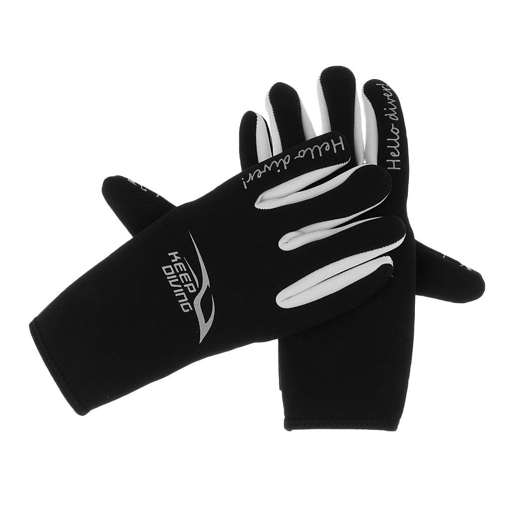 Inzopo High Elastic Premium Neoprene 3mm Scuba Diving Gloves Snorkeling Equipment Anti Scratch Keep Warm Wetsuit Material Winter Swim Spearfishing Surfing S