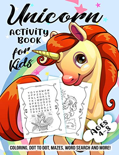 Unicorn Activity Book for Kids Ages 4-8: A Fun Kid Workbook Game For ...