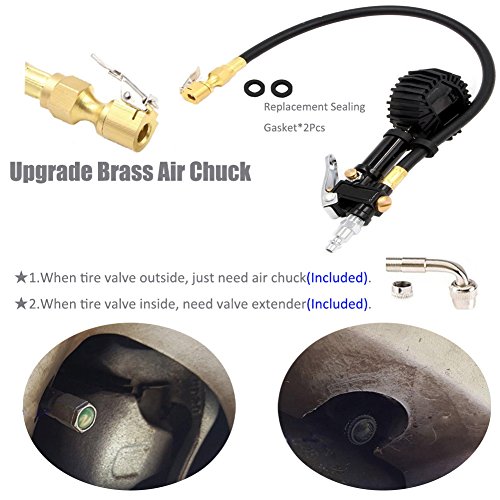 HEALiNK Tire Pressure Gauge,200 PSI Car Digital Tire Inflator with Pressure Gauge Sensor Air Chuck for Automotive Motorcycle Bike Truck Vehicles