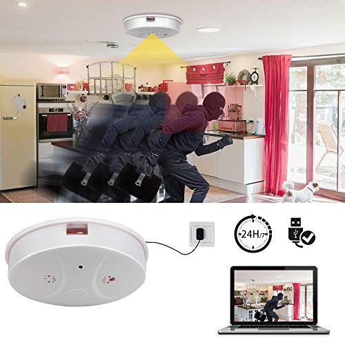 Toughsty 16GB 1080P HD Home Security Camera Recorder Smoke Detector Fire Alarm Hidden Spy Cam Motion Activated 24 Hour Surveillance - Thumbnail 3