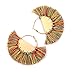 Women Tassel Earrings Gold Hoop Round Jewelry Big Fans White Ring Earrings