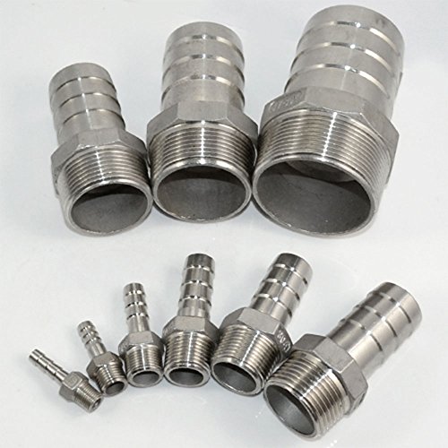 SuperWhole 2" Male Thread Pipe Fitting x 50mm Barb Hose Tail Connector Stainless Steel NPT - Thumbnail 2